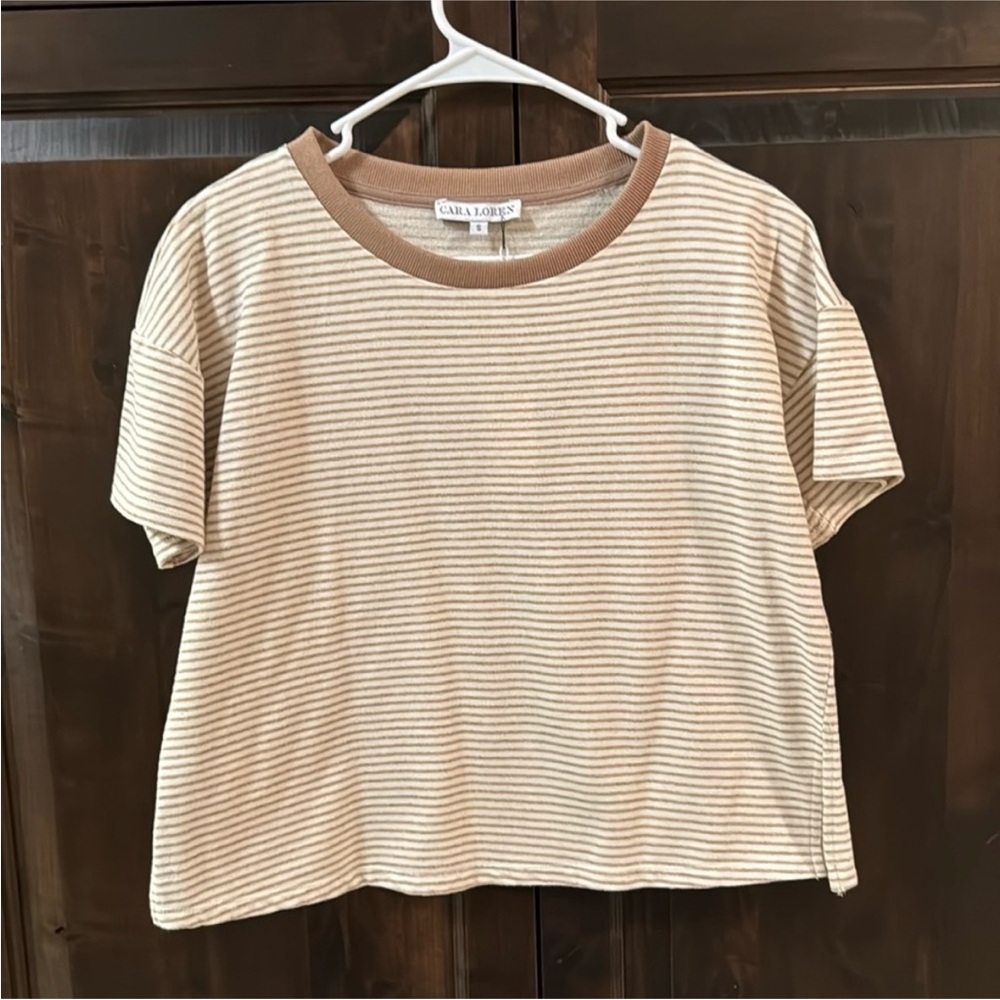 Cara Loren Striped Cropped T-Shirt